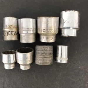 Lot of 8 Vintage Plumb Billings Wright RW Dr SAE 1/2" & 3/4" Dr Socket Set USA - Bild 1 von 4