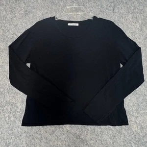 Perfect White Tee Black Long Sleeve T Shirt Size Small Cotton Crewneck - Picture 1 of 8