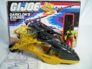 K25i0029 DARKLONS EVADER W/ BOX & DRIVER 100% COMPLETE 1989 GI JOE COBRA VINTAGE - Picture 1 of 23