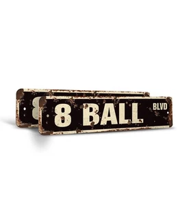 8 BALL Vintage Style Street Sign Metal Plastic billiards pool cue pooltable dart - Picture 1 of 11
