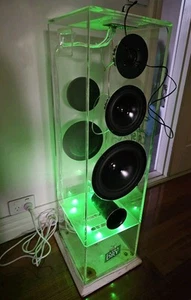 Promotional Tooheys Extra Dry Beer Tower Acrylic Wired Speaker MP3 Led Lights - Picture 1 of 22