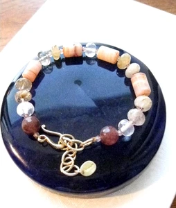 Chan Luu Bracelet Peach Carnelian Moonstome Mix Stones Gold Vermeil New Unworn - Picture 1 of 15