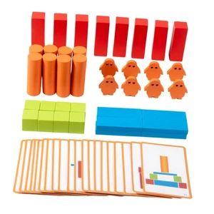 Wooden Blocks Set Stacking Blocks Manipulatives Build Create Stack Sorting Toys - Picture 1 of 6