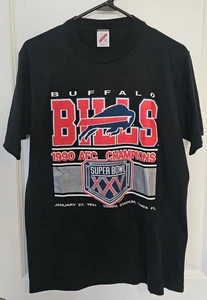 Vintage Buffalo Bills 1990 AFC Champs Super Bowl XXV  Large Shirt * RARE * NEW * - Picture 1 of 7