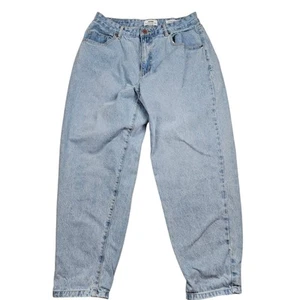 Cotton On Slouch Mom Jeans Women Size 12 Blue Light Wash Baggy Y2K Tapered High - Picture 1 of 14