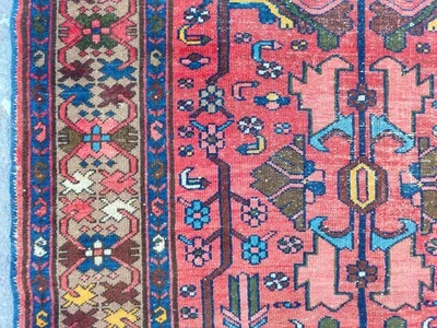 Alfombra antigua rara 3x10, alfombra Heriz, alfombra Oushak corredor turco 3x10, alfombra oriental Foto 1 de 4