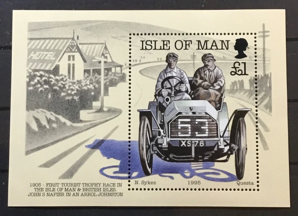 ISLE OF MAN #649. MINIATURE SHEET, 1905 ARROL JOHNSTON.   MNH - Image 1 of 1