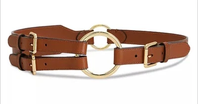 Cinturón de cuero LAUREN RALPH LAUREN de tres correas con junta tórica dorado tostado talla L 38" nuevo con etiquetas Foto 1 de 4