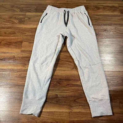 Reebok Jogger Gray Fleece Athletic Tapered Sweatpants Drawstring Cotton Men’s M - Image 1 of 4