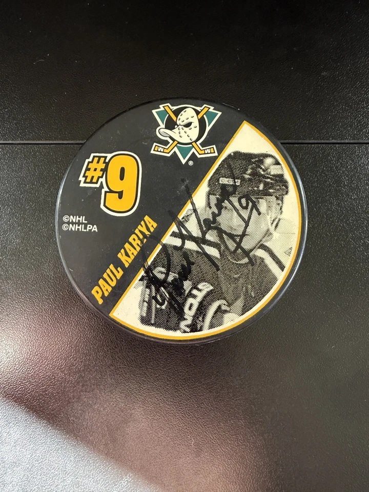 Anaheim Ducks - Disco autografiado firmado por Teemu Selanne y Paul Kariya  Foto 1 de 2