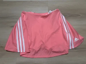 NWT ADIDAS Girls 14 Coral Skort Sporty Skirt With Shorts Tennis Stripes - Picture 1 of 8