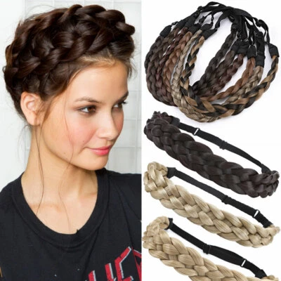 1PC Elastic Women Ladies Girls Hair Headband Bohemian Twist Braided Hairband UK - Image 1 of 4