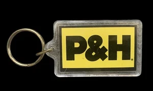 Vtg Acrylic P&H Shovels / Cranes / Construction Equipment Advertising Keychain - Picture 1 of 2