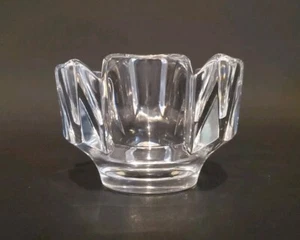 Vintage Orrefors Crystal Corona 6 Panel Petal Bowl Candle Holder w/Raised Base - Picture 1 of 9