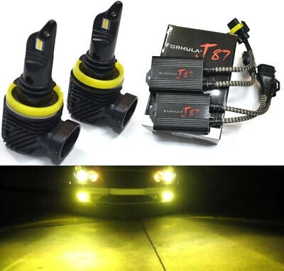 LED M10 Canceler H9 3000K Golden Two Bulbs Head Light High Beam Replace Upgrade - Image 1 of 4