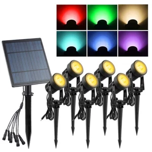 6 in 1 Solar LED Spotlight Garden Landscape Lawn Light Outdoor Yard Pathway Lamp - Picture 1 of 17