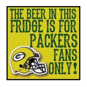 Green Bay Packers NFL Football Beer Fridge Warning Refrigerator Magnet - Picture 1 of 1