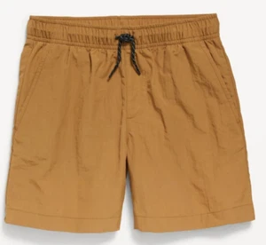 Boys Shorts Size 8 Medium Old Navy Above Knee Tech Brown Nylon Drawstring - Picture 1 of 8