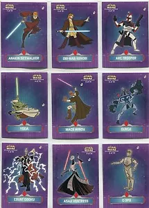 Star Wars Clone Wars Complete Die Cut Stickers Chase Card Set 1-10 BY TOPPS - Picture 1 of 6