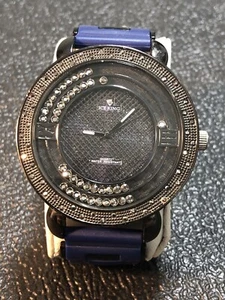 Ice King 55mm Large Bling Men’s Watch Floating Gemmed Wristwatch New Battery - Picture 1 of 21