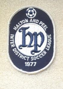 HALTON &  PEEL 1977 INTER DISTRICT SOCCER LEAGUE Vintage CLOTH PATCH - Picture 1 of 2