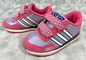Adidas NEO Kids Sneakers 6.5K Pink Star Running Shoes Toddler Girl 💖⭐ - Picture 1 of 7