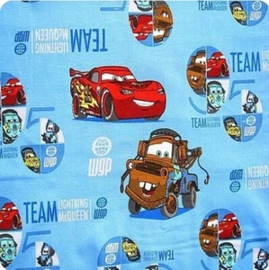 Tela de algodón azul McQueen 32""L x 45"" W Disney Cars The Race Team Lightning - Imagen 1 de 2