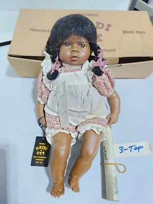 Muñeca bebé vintage Heidi Ott 97,88 negra/afroamericana Foto 1 de 4