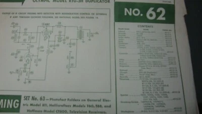Sams Photofact - FOLDER Schematics,62,63,64,66,67,69,70,71,72,73,74,76,77,78 - Image 1 of 4
