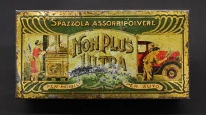 Antica Scatola Latta Pubblicità Spazzola Assorbi Polvere Non Plus Ultra - Milano - Picture 1 of 11