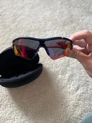 Oakley Radar Team EUA Marinha/Vermelho - Caminho de Irídio Vermelho Positivo - MUITO BOM - Imagem 1 de 4