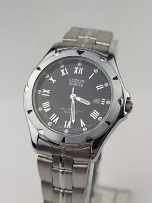 Reloj de Cuarzo Lorus Tono Plata 28mm Damas V782-0470 Negro De Colección NUEVO STOCK ANTIGUO  Foto 1 de 4