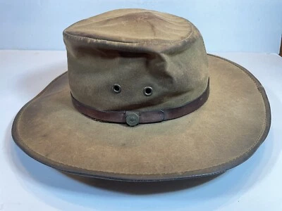 Sombrero Kodiak Small Outback Trading Company piel al óleo cuero roto en marrón usado Foto 1 de 4