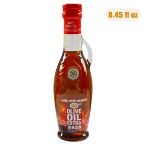 KORVEL Greek EV Olive Oil with Chili Pepper, Amphora 8.45 fl oz - Picture 1 of 7