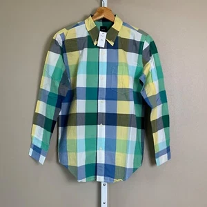 NWT Boys GAP Long Sleeve Poplin Plaid Button Down Shirt, XXL (14-16) - Picture 1 of 20