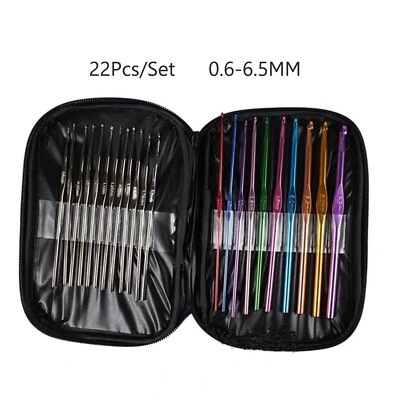 MAISUTSEB® 22Pcs Set Hooks Needles Knit Weave Multi-colour Aluminum Crochet Hooks Needles