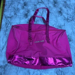 Victoria Secret y2K 2000s travel bag large duffle hot Pink zip up - Picture 1 of 8