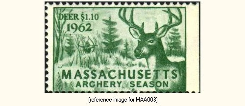D2K Massachusetts Archery Stamp 1962 $1.10 - Image 1 of 1