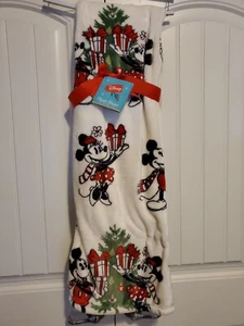 Disney Mickey & Minnie  Christmas Tree Holiday Soft Plush Throw Blanket 50x70” - Picture 1 of 3