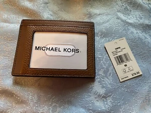 Michael Kors Cooper Pebbled Leather Card Case NWT Brown #36S4LC0D0L - Picture 1 of 4
