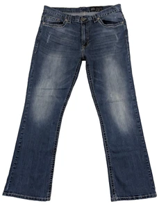 TK Axel Mens Jeans Manchester Vintage Straight Blue 36x30 Denim Stretch Y2K VTG - Picture 1 of 14