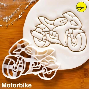 Motorbike cookie cutter - Motorcycle Rider Birthday Party biker racer mechanic - Picture 1 of 5