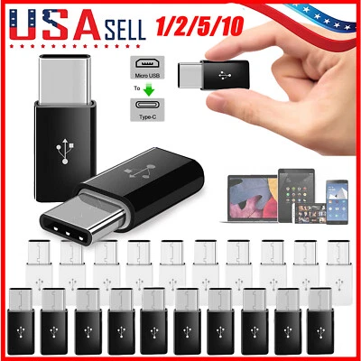 1-10 X Micro USB to USB 3.1 Type-C Data Adapter Converter For Samsung Google USA - Image 1 of 4