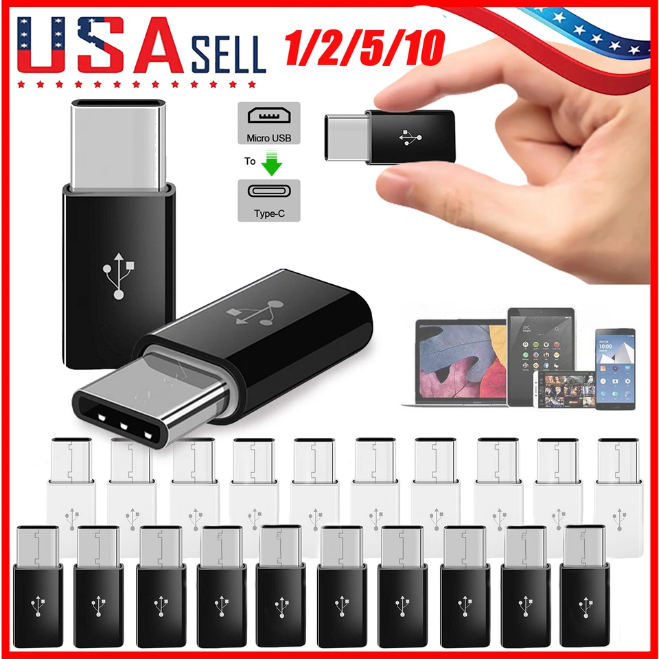 1-10 X Micro USB to USB 3.1 Type-C Data Adapter Converter For Samsung Google USA - Image 1 of 4