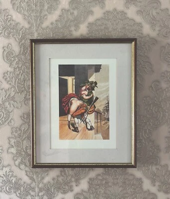 Gerahmter Kunstdruck 18. Jhd. nach P. Fendi "Jäger kommt“ aus 39 Sex-Aquarelle - Bild 1 von 3