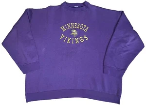 2XL Vintage 90s Minnesota Vikings NFL Crewneck Sweatshirt Fruit of the Loom - Picture 1 of 4