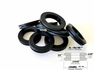 Paquete de 8 ojales de goma de 1-5/16 de diámetro interior - ranura de 1/16 - se adapta a orificios de 1-5/8 - Imagen 1 de 5