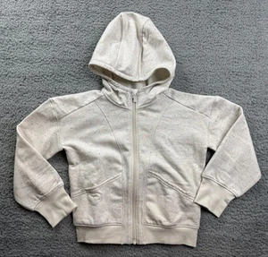 All in Motion Girl's Size XS (4-5) Fleece Full Zip Hoodie Sweatshirt Cream - Picture 1 of 7