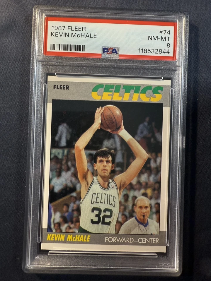 1987 Fleer #74 Kevin McHale Boston Celtics PSA 8 NM-MT - Image 1 of 1