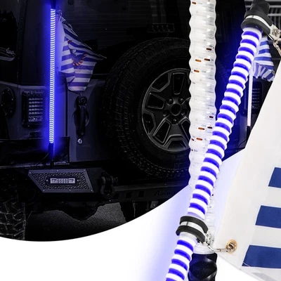 1PC 3FT LED Whip Light Blue Antenna Light COB for RZR Polaris  4x4 ATV UTV - Image 1 of 4